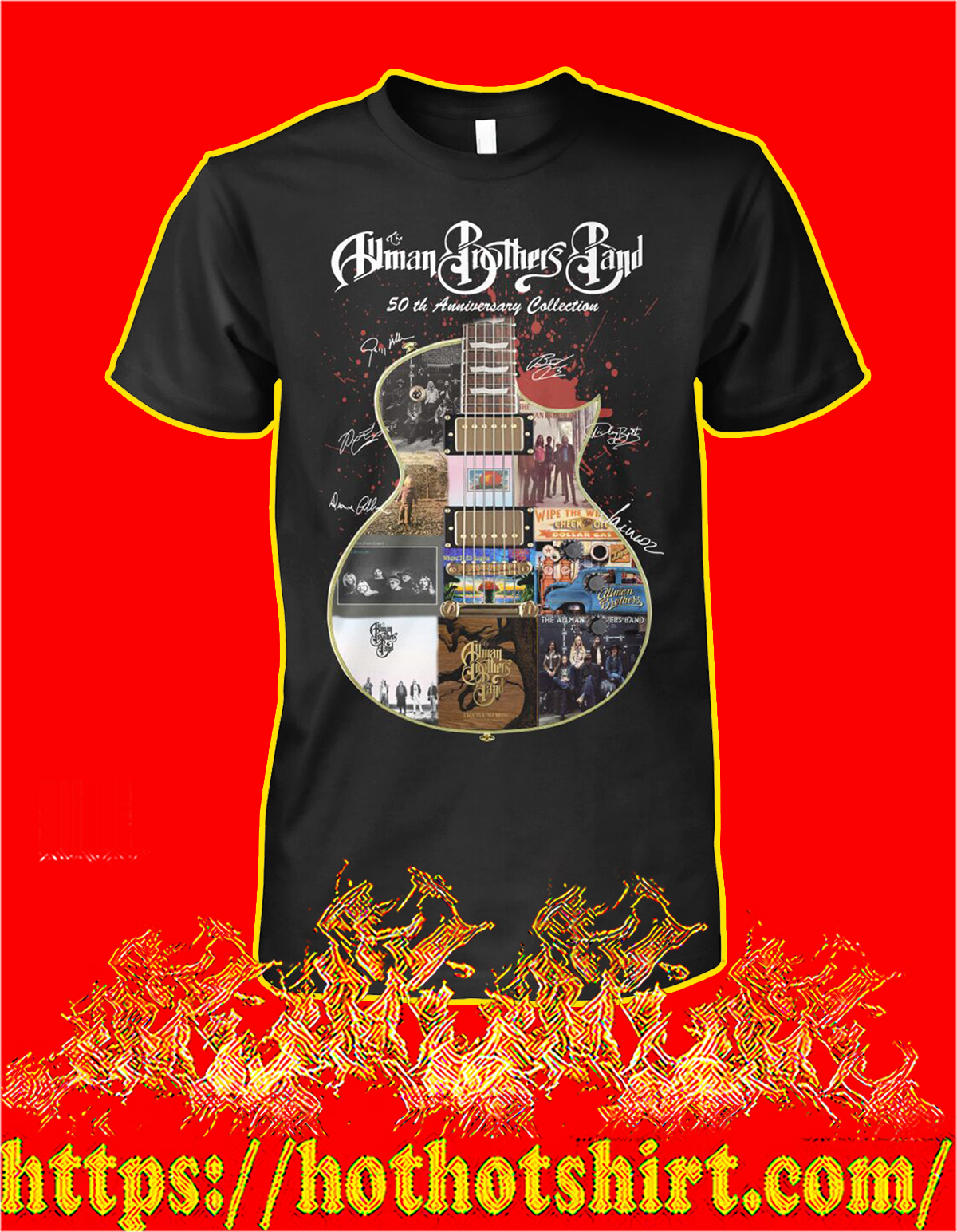 Allman brothers band 50th anniversary collection guitar signature shirt
