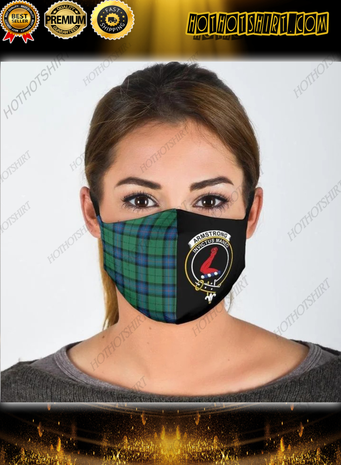 Ainslie Shield Clan Tartan face mask