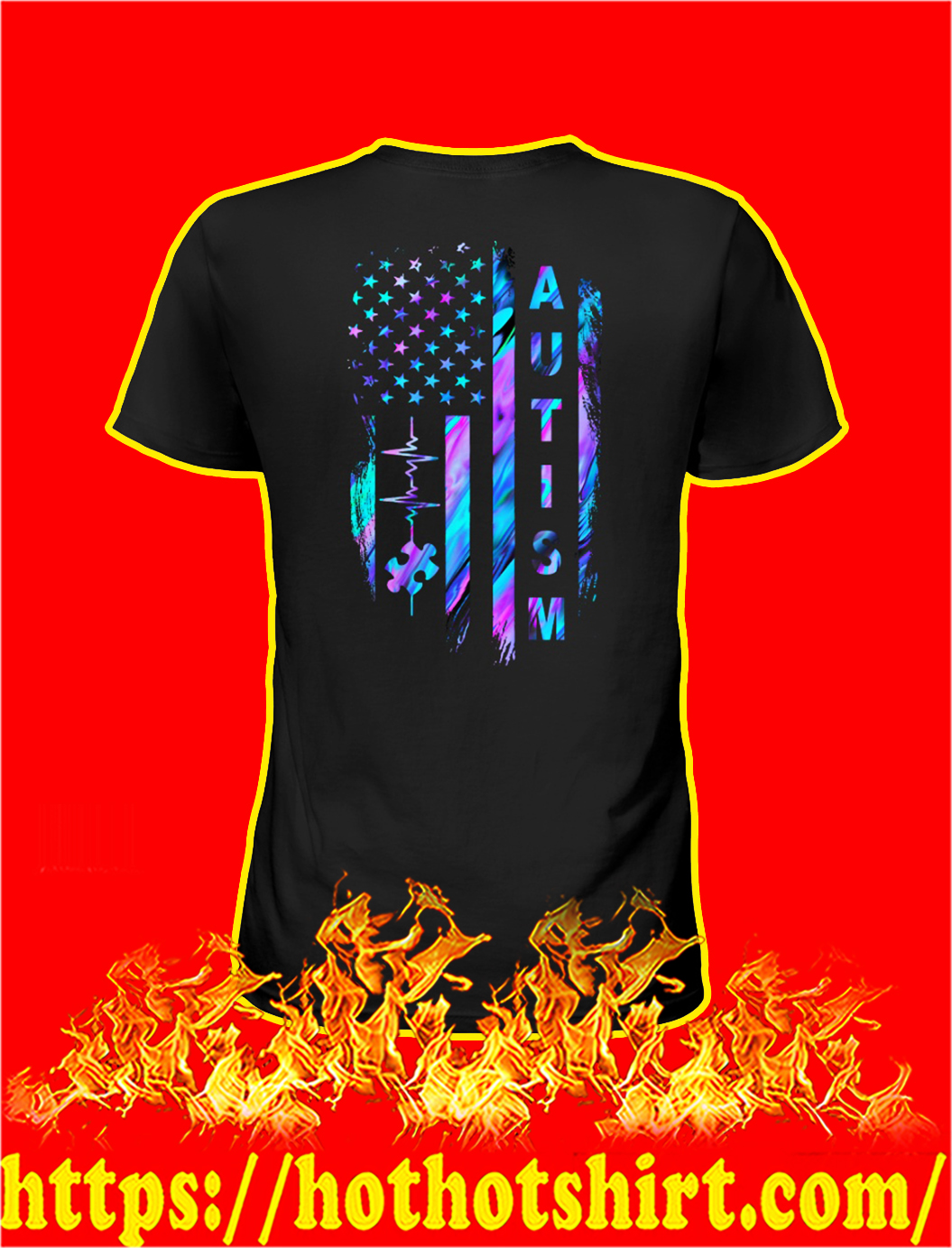 Autism awareness american flag shirt and tank top and v-neck