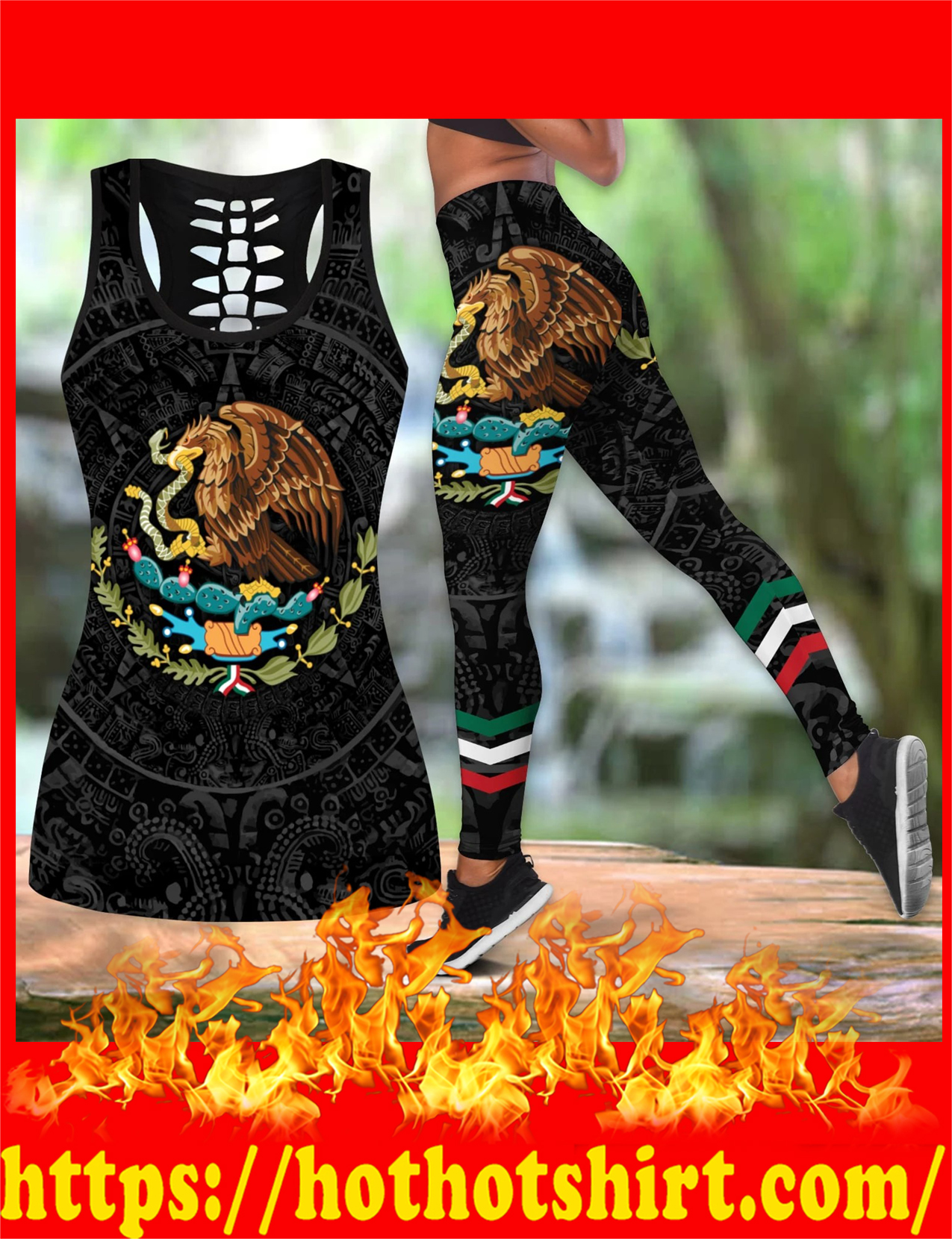 Aztec Mexico hollow tank top and legging