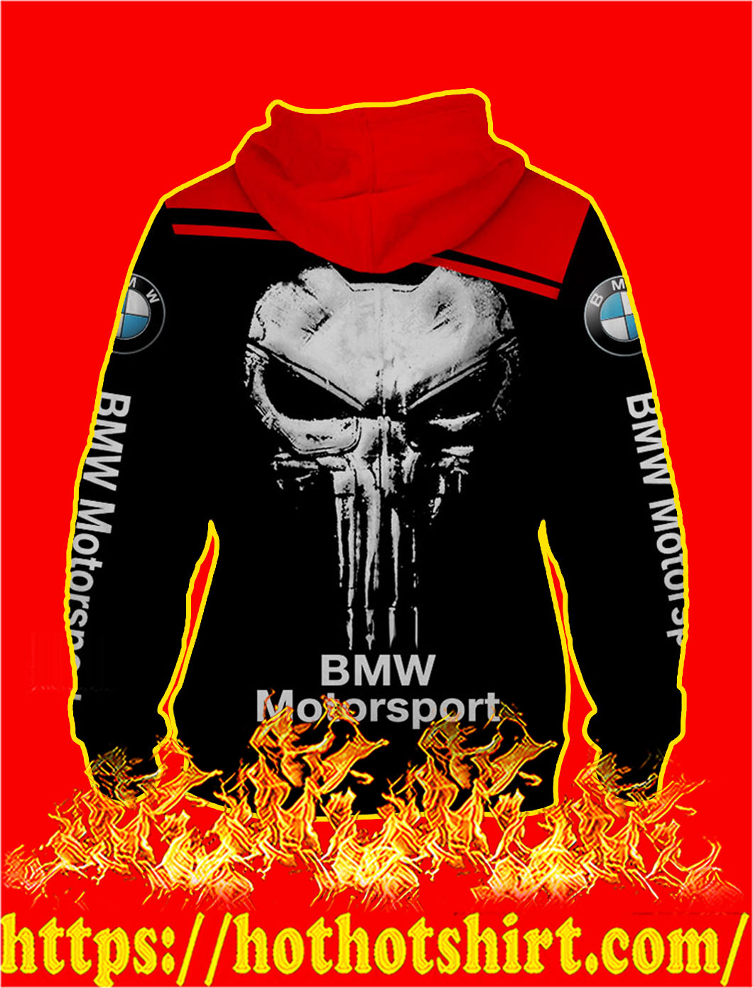 BMW Motorsport Punisher Skull 3D Hoodie and T-shirt