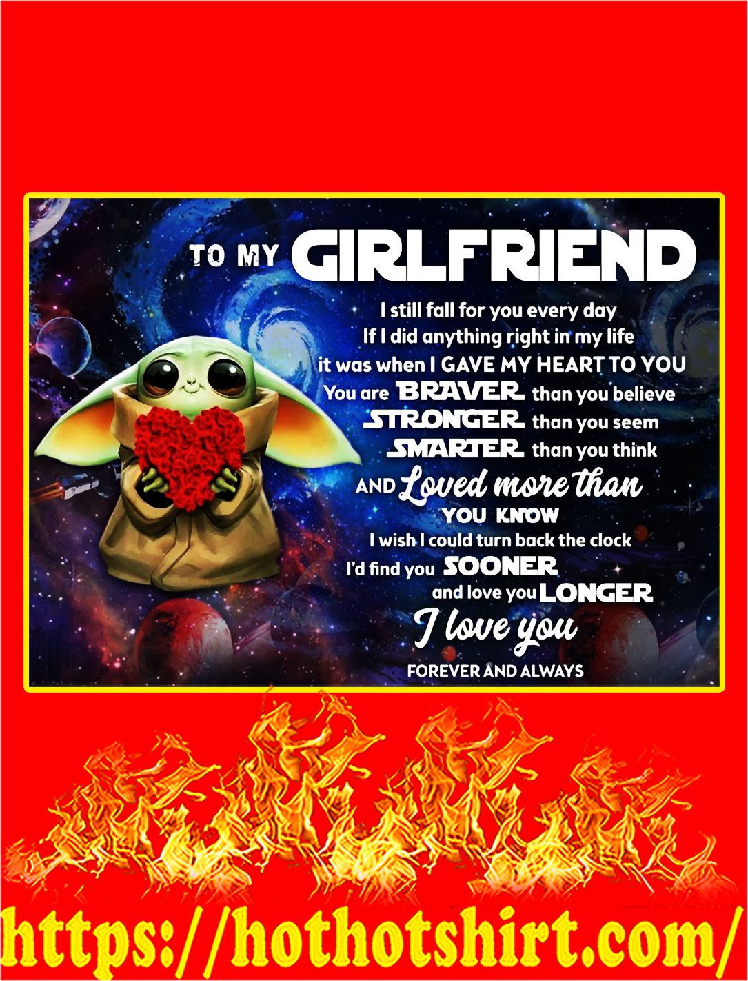 Baby yoda to my girlfriend poster