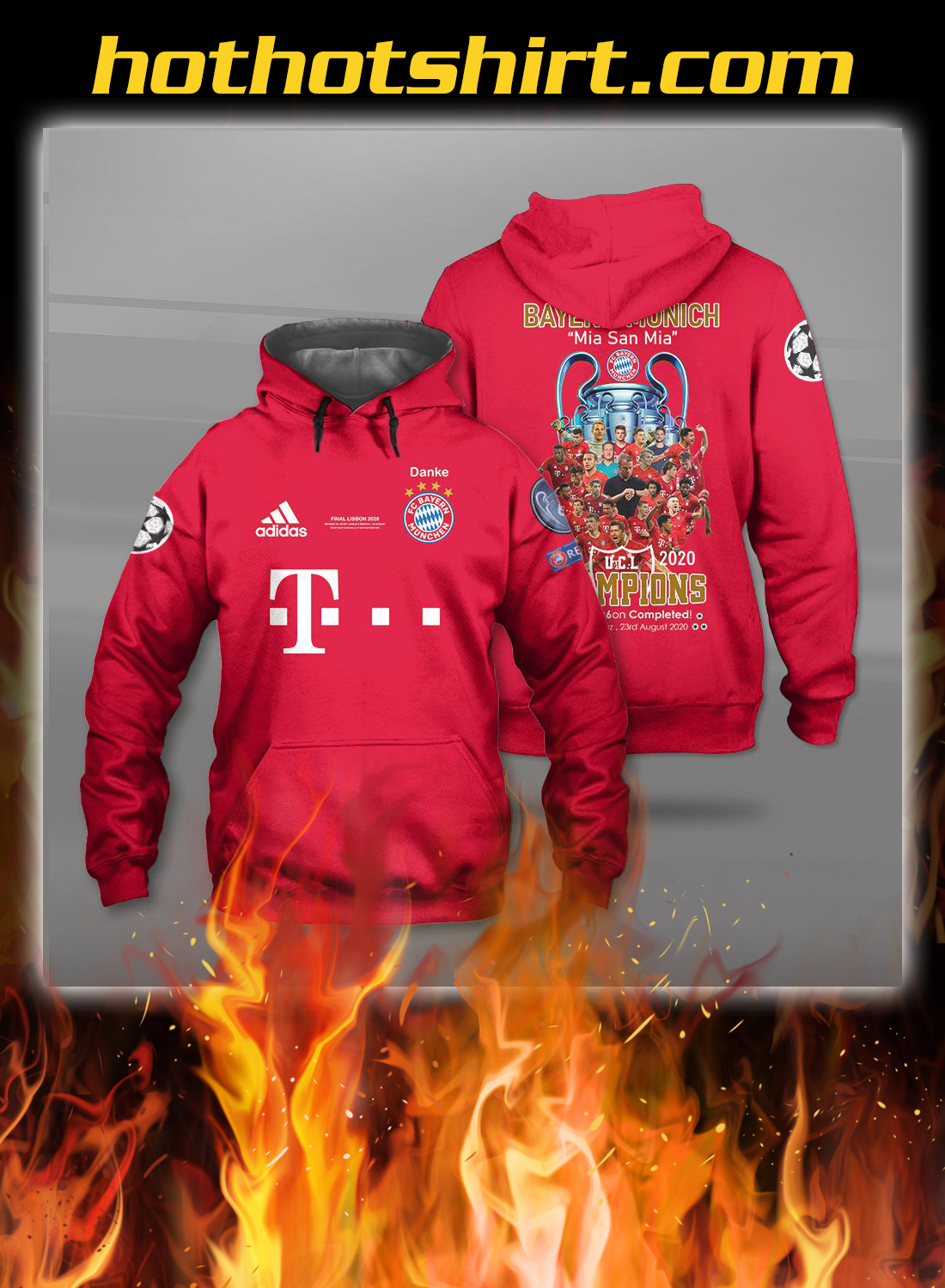 Bayern munich mia san mia champions all over printed 3d hoodie