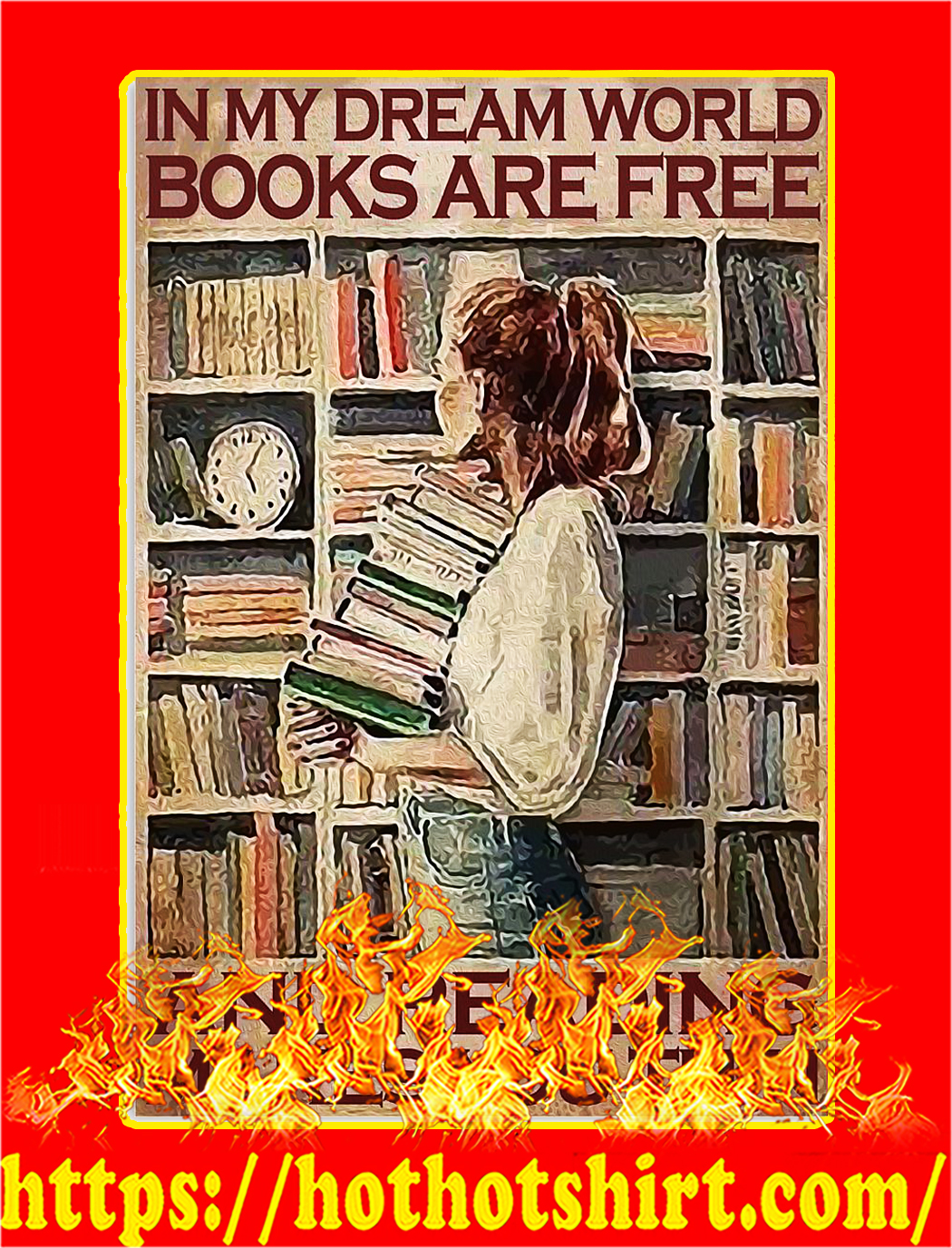 Books are free and reading makes you thin poster