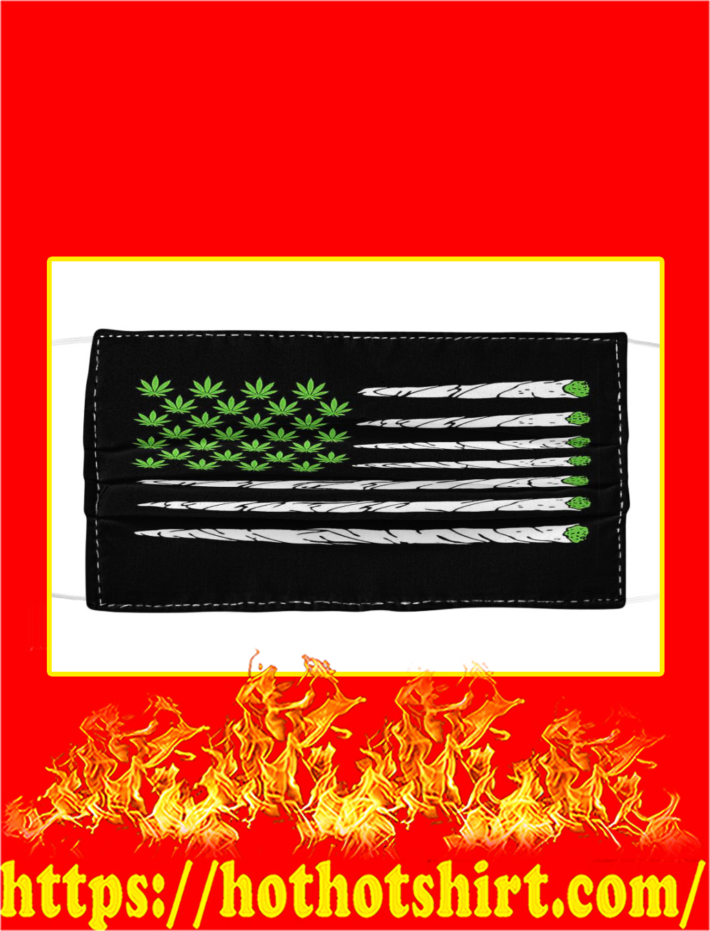 Cannabis Weed American Flag Face Mask