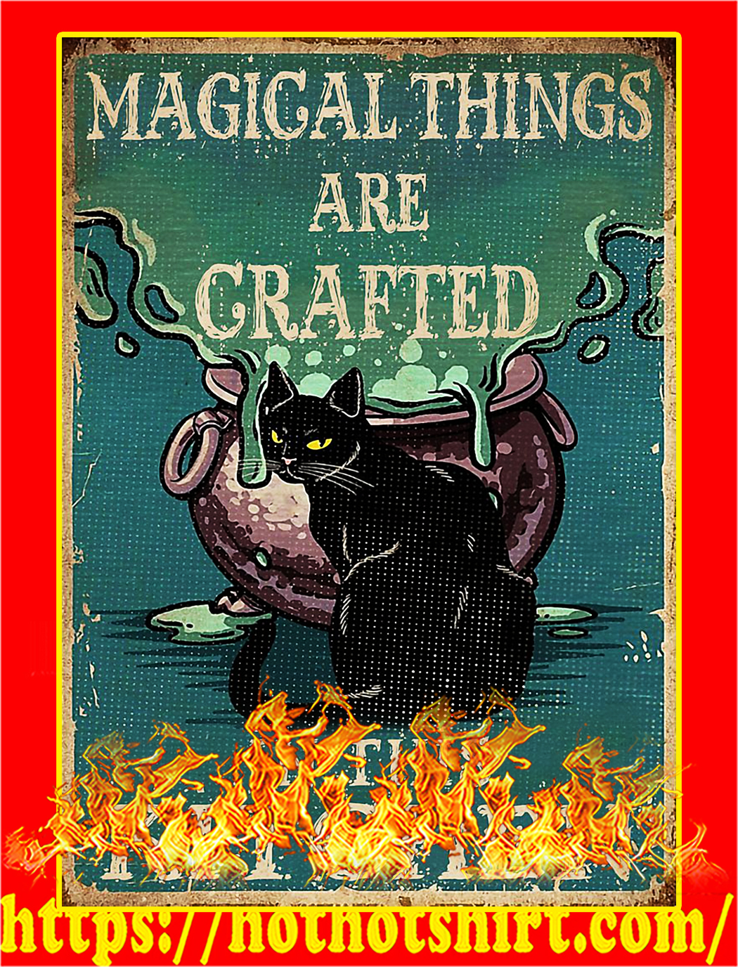 Cat magical things are grafted in this kitchen poster