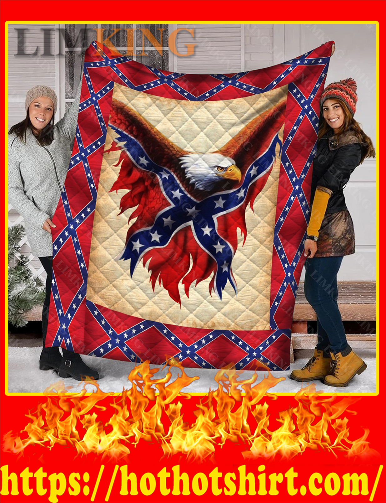 Confederate Flag Eagle Quilt