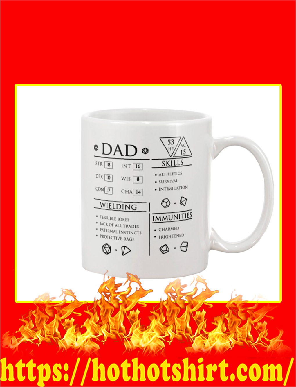 Dad Character Sheet Mug and T-shirt