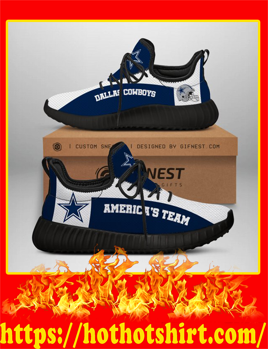 Dallas Cowboys America’s Team NFL Yeezy Sneaker