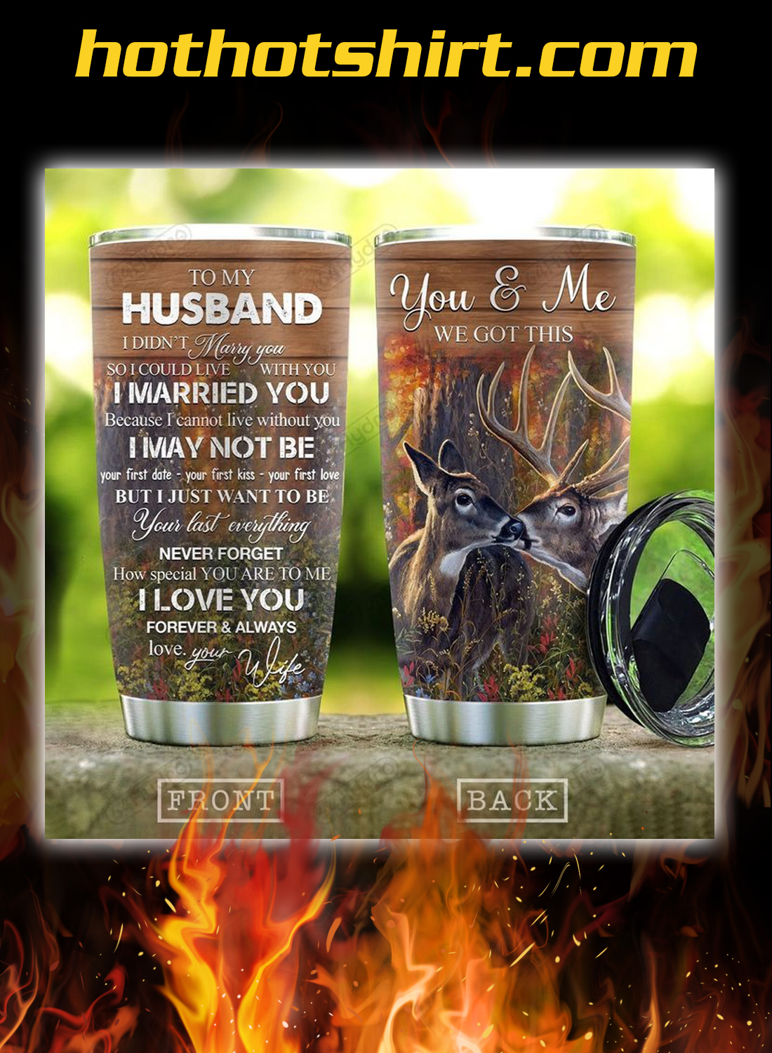 Deer couple to my husband your wife you and me tumbler