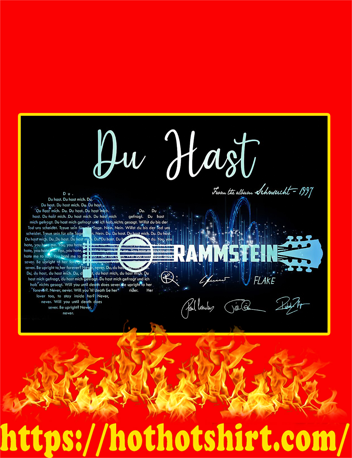 Du Hast Rammstein Guitar Signature Poster
