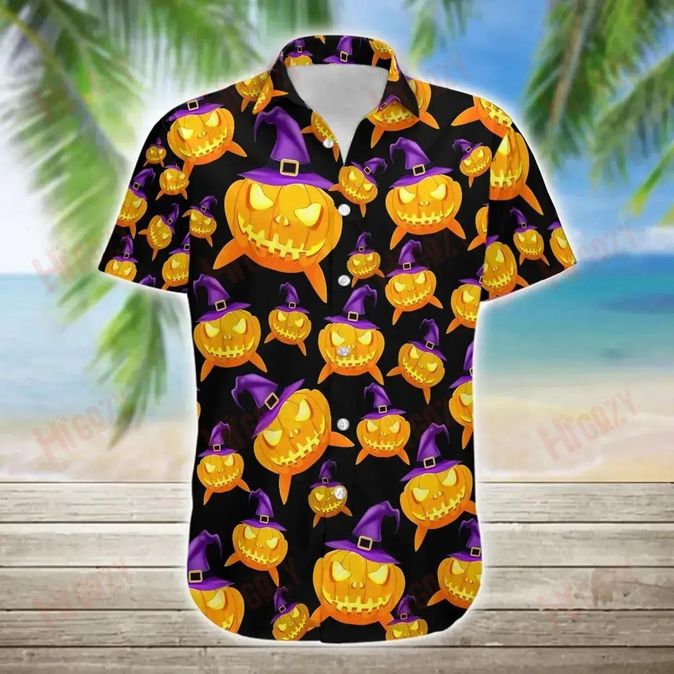 Pumpkin Shark Halloween Hawaiian Shirt