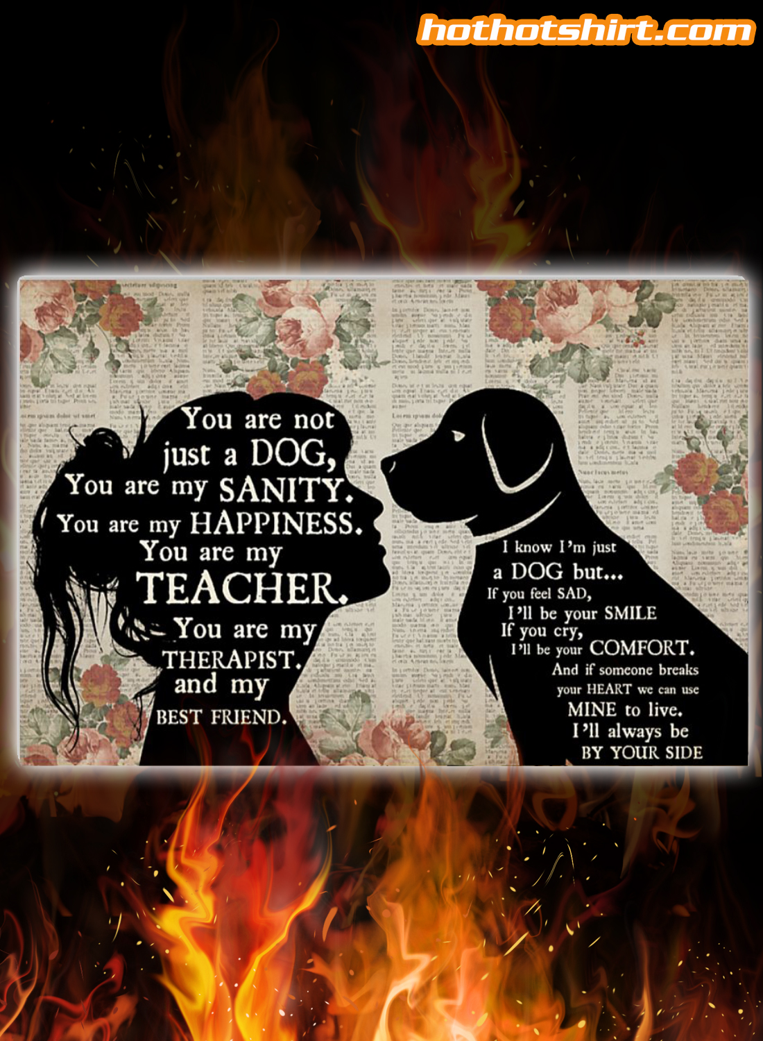 Girl and dog therapist poster