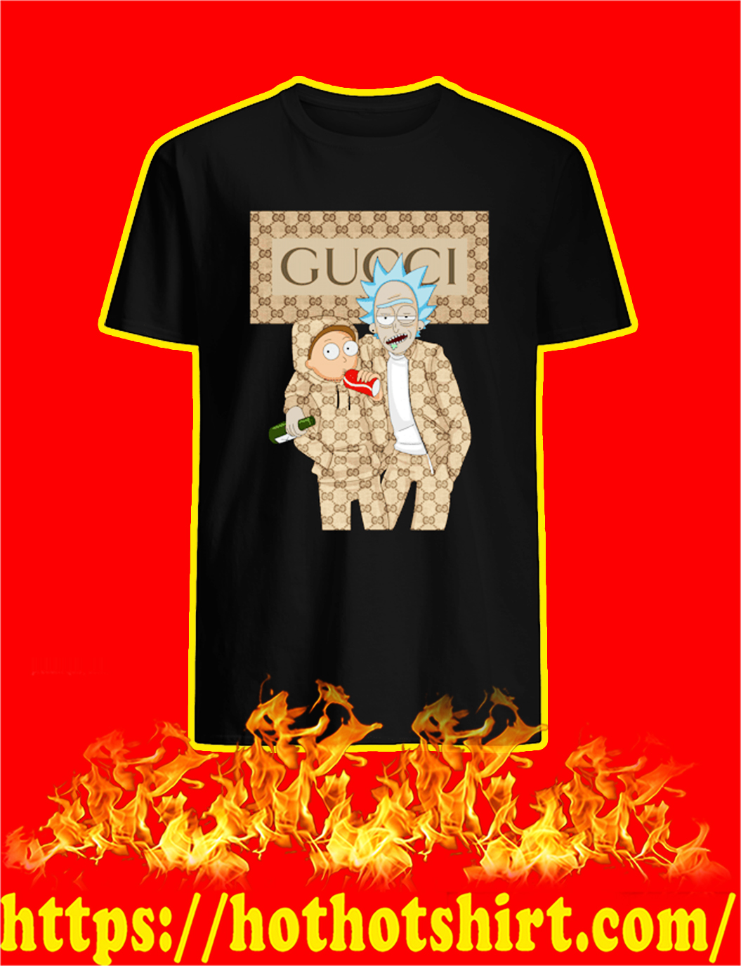Gucci Rick and Morty shirt and longsleeve tee