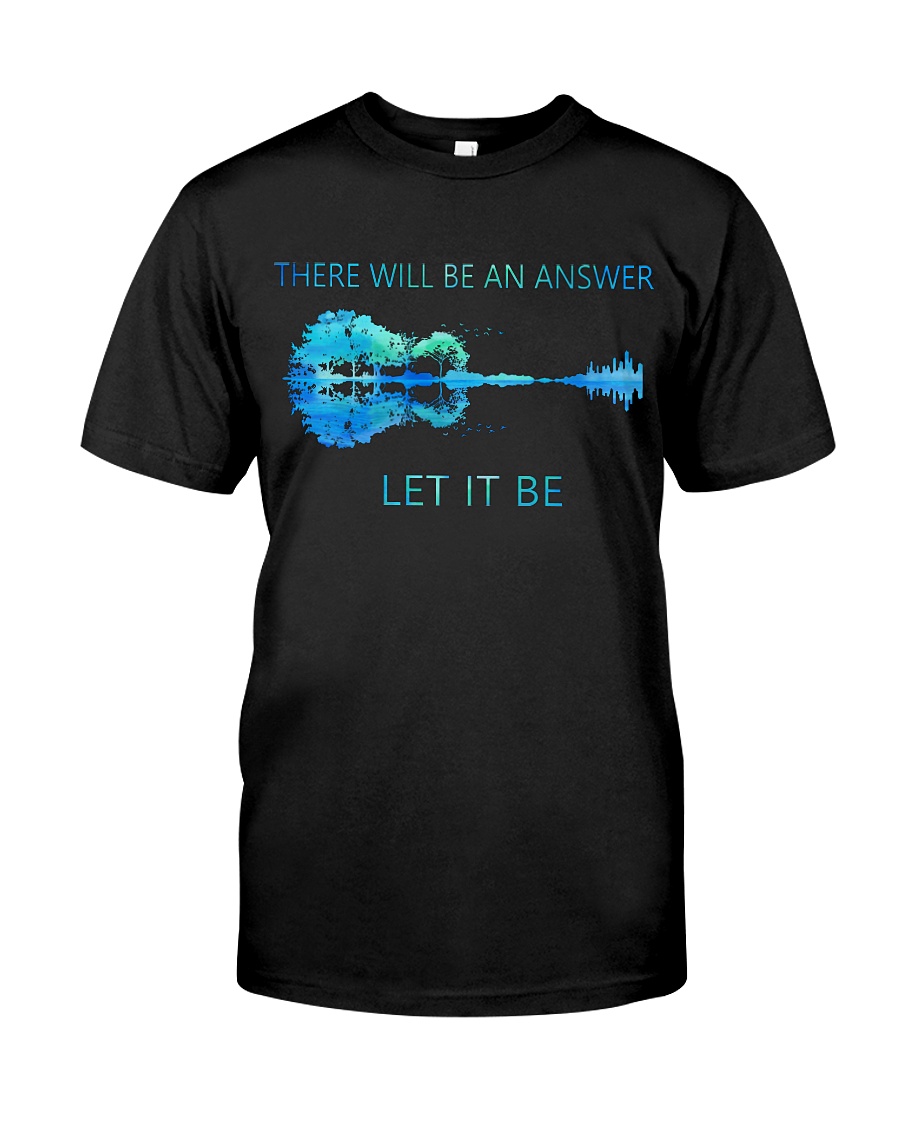 Guitar there will be an answer let it be shirt, v-neck, long sleeve tee