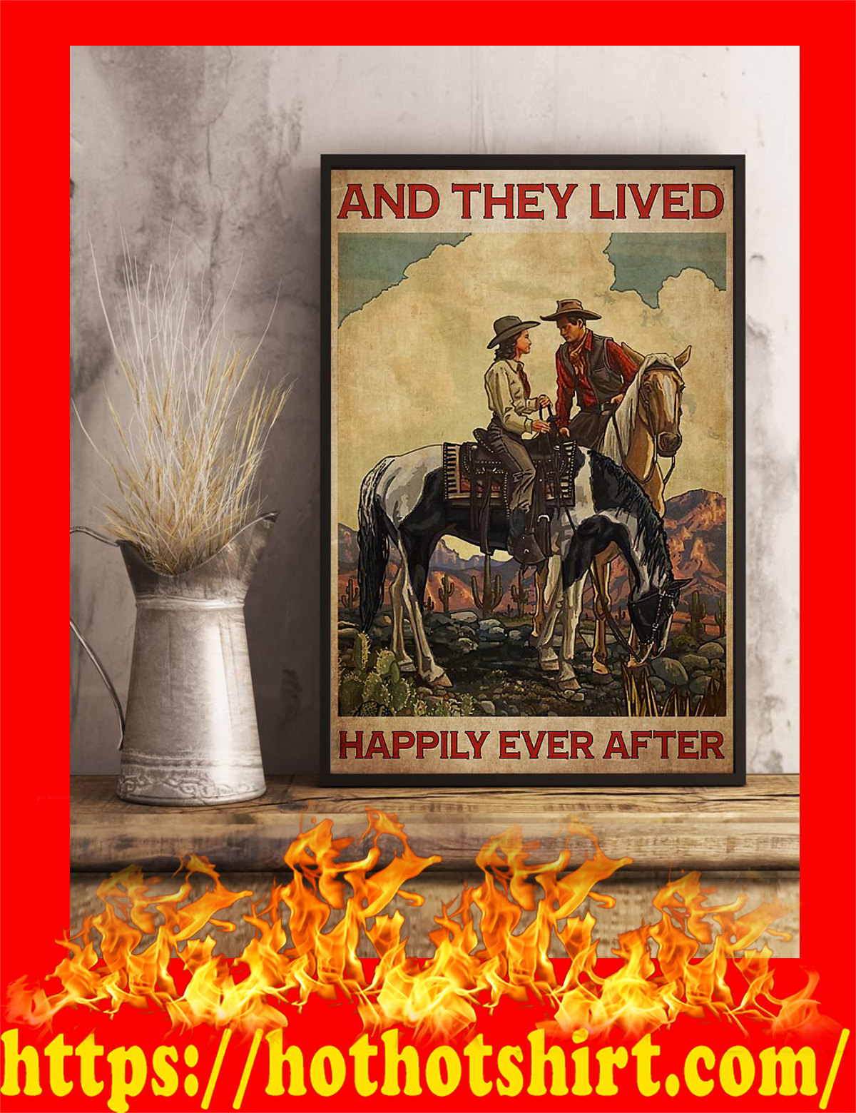 Horse couple and they lived happily ever after poster