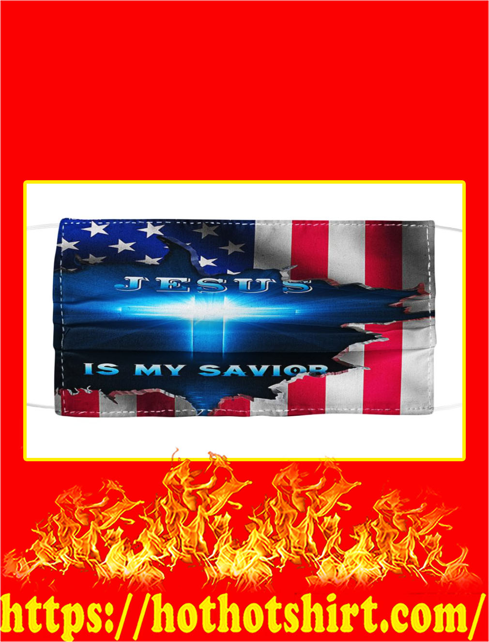 Jesus is my savior american flag face mask