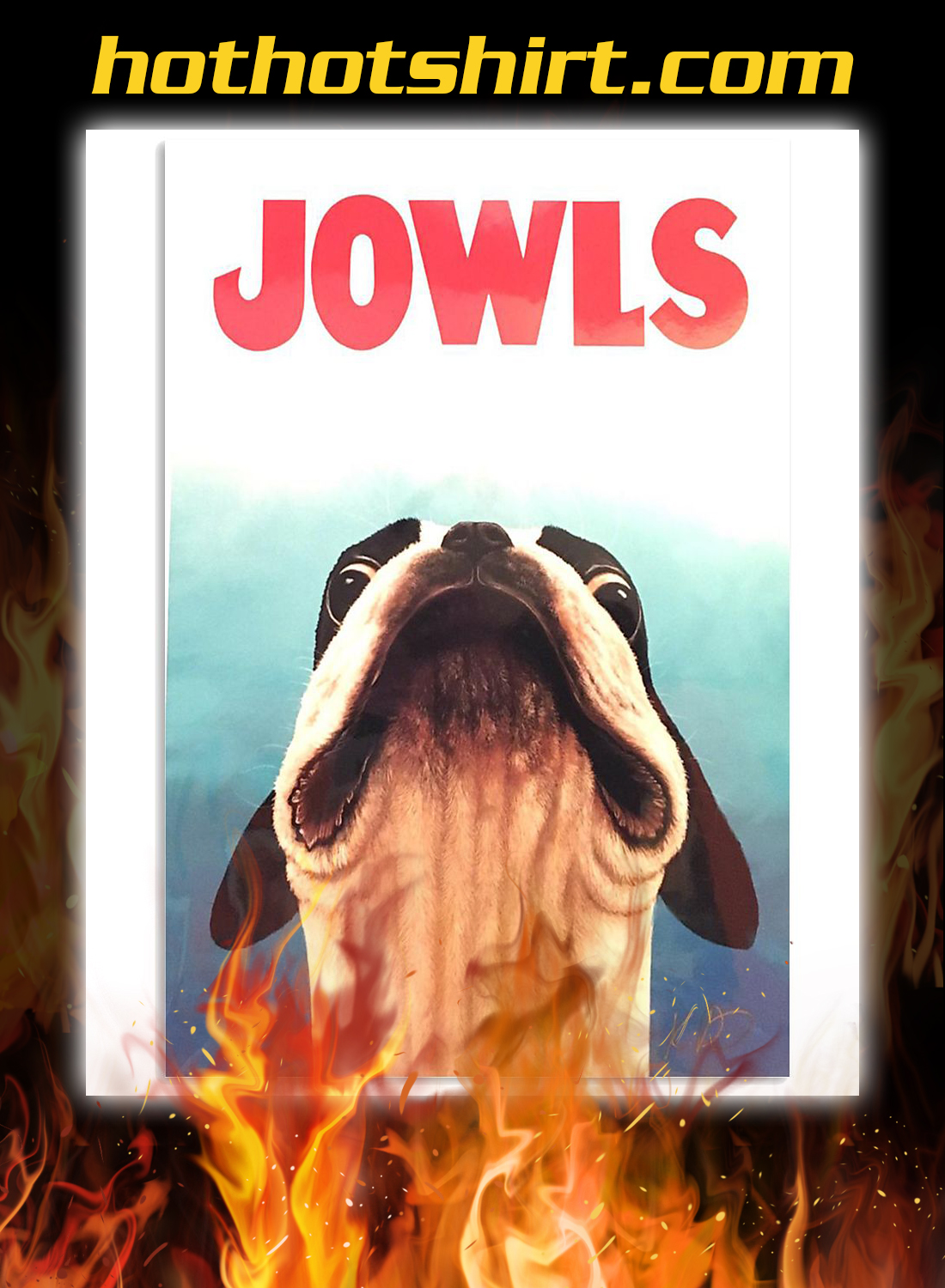 Jowls boston terrier jaws movie poster