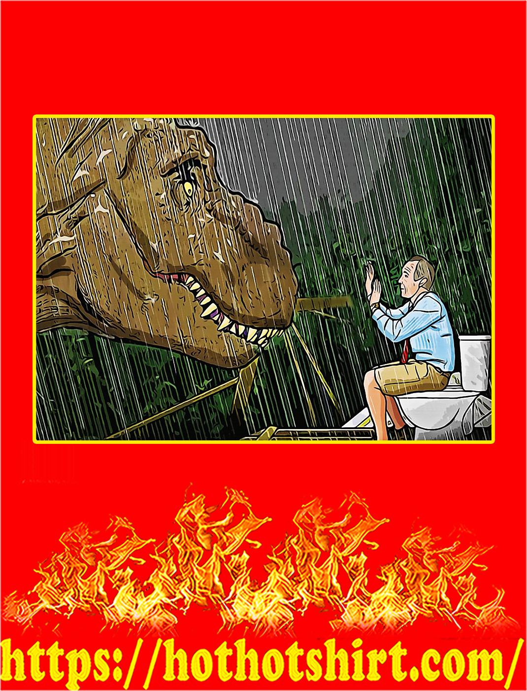 Jurassic Park T Rex Toilet Scene Poster 6033