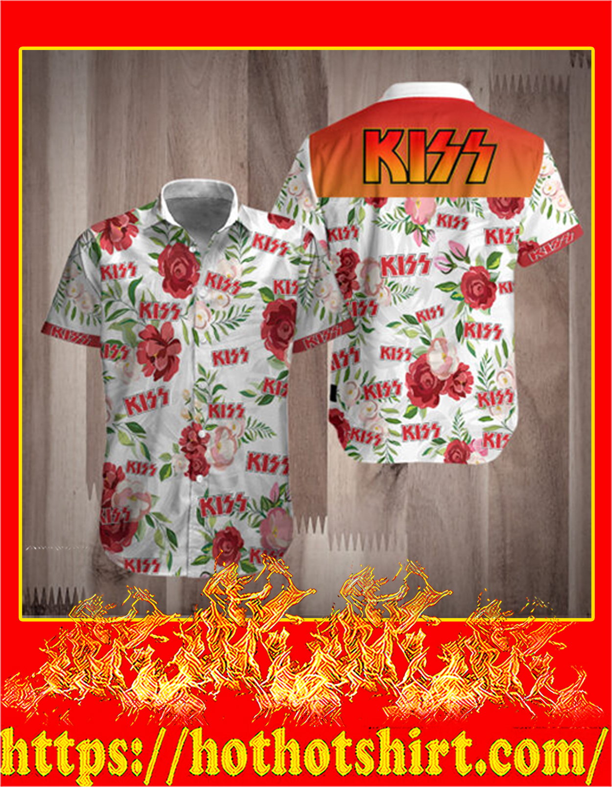 Kiss band hawaiian shirt
