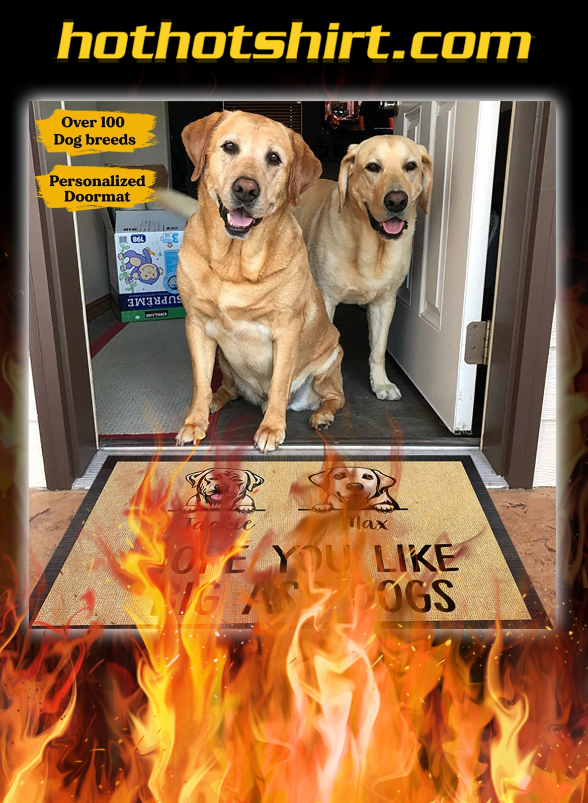 Labrador hope you like big ass dogs personalized custom name doormat