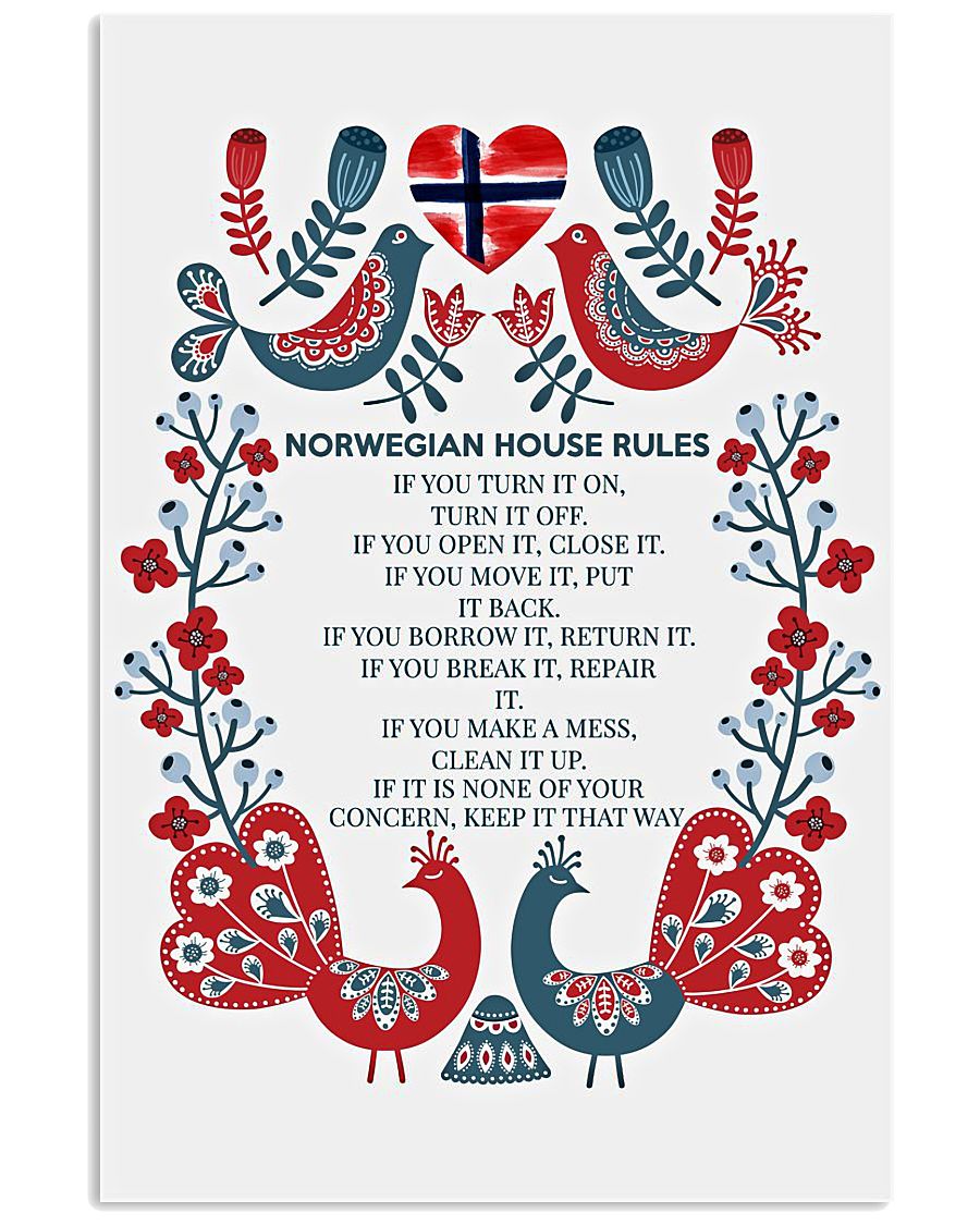 Norwegian house rules poster