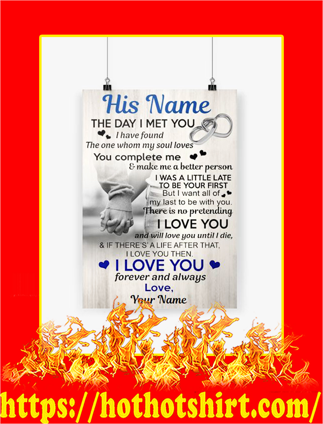 Personalize The Day I Met You Custom Name Poster