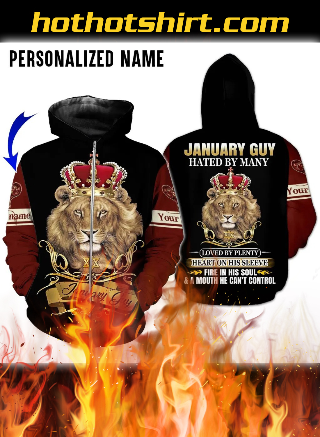 Personalized Name January Guy Hated By Many 3D All Over Printed Hoodie