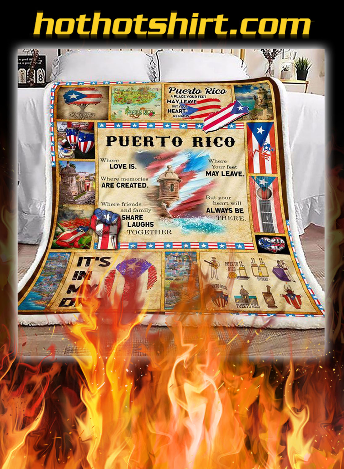 Puerto rico soft sherpa blanket