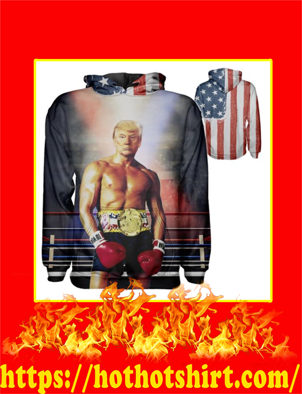 Rocky Trump 3d Hoodie and T-shirt