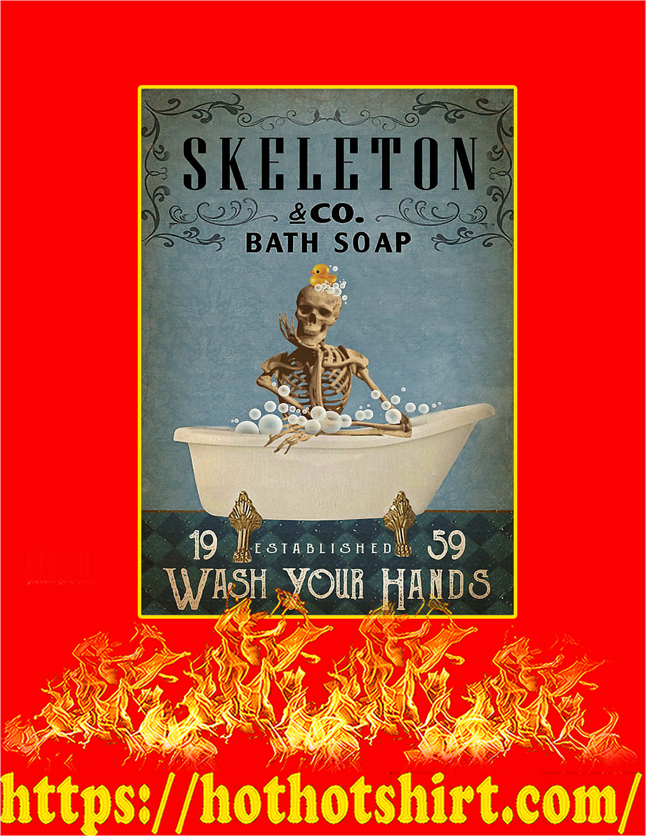 Skeleton Co Bath Soap Poster