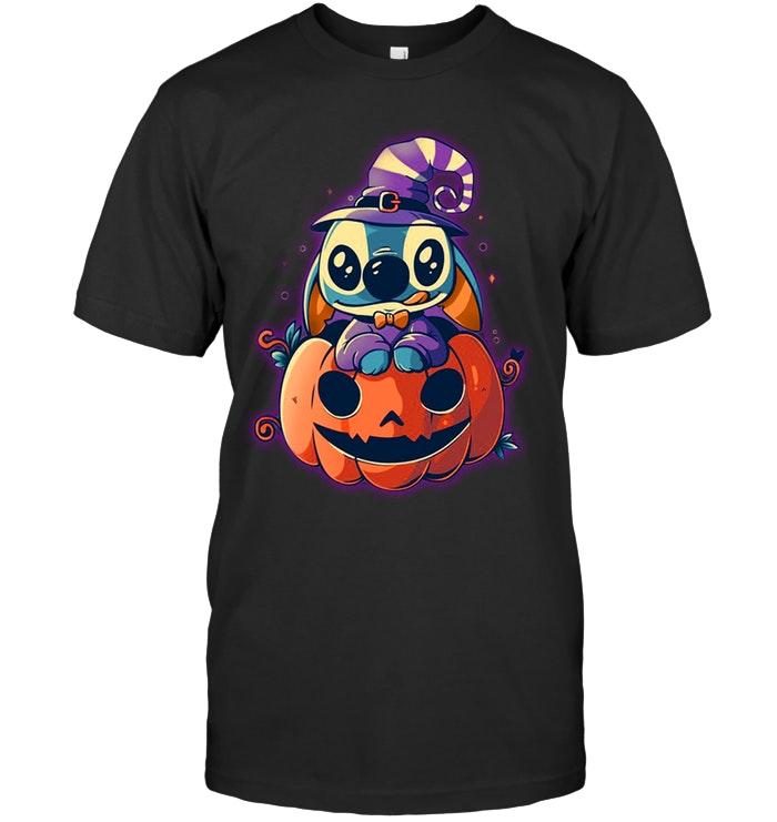 Stitch witch pumpkin shirt, hoodie, flowy tank