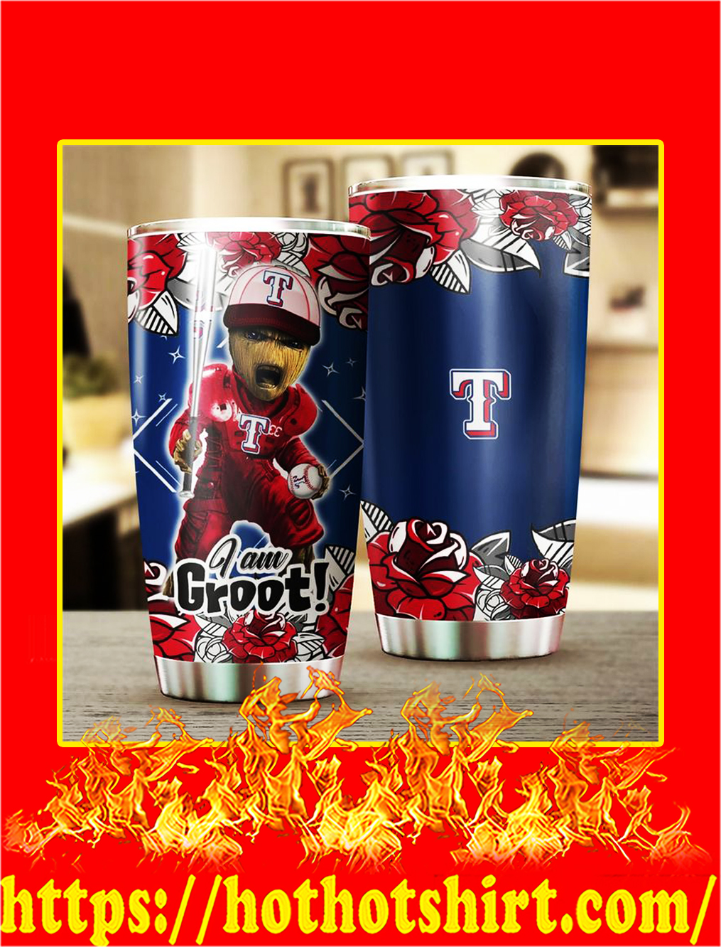 Texas Rangers I’m Groot Tumbler
