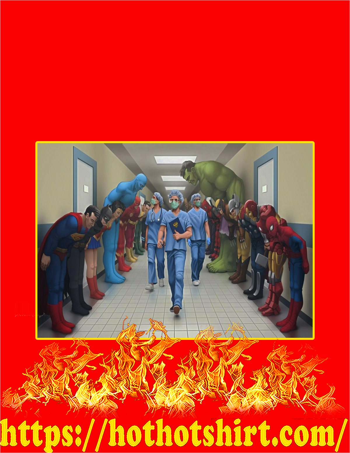 The doctor nurse superheroes poster