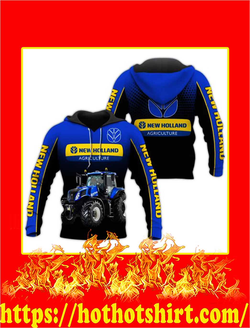Tractor New Holland Agriculture 3D All Over Printed hoodie