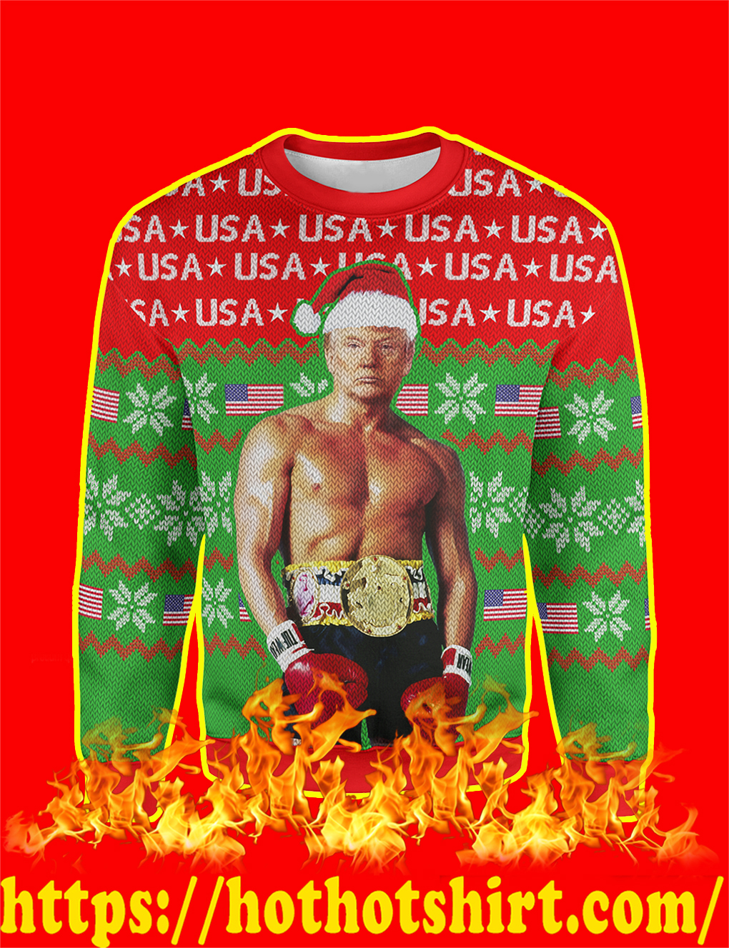 Trump Rocky Christmas Sweater