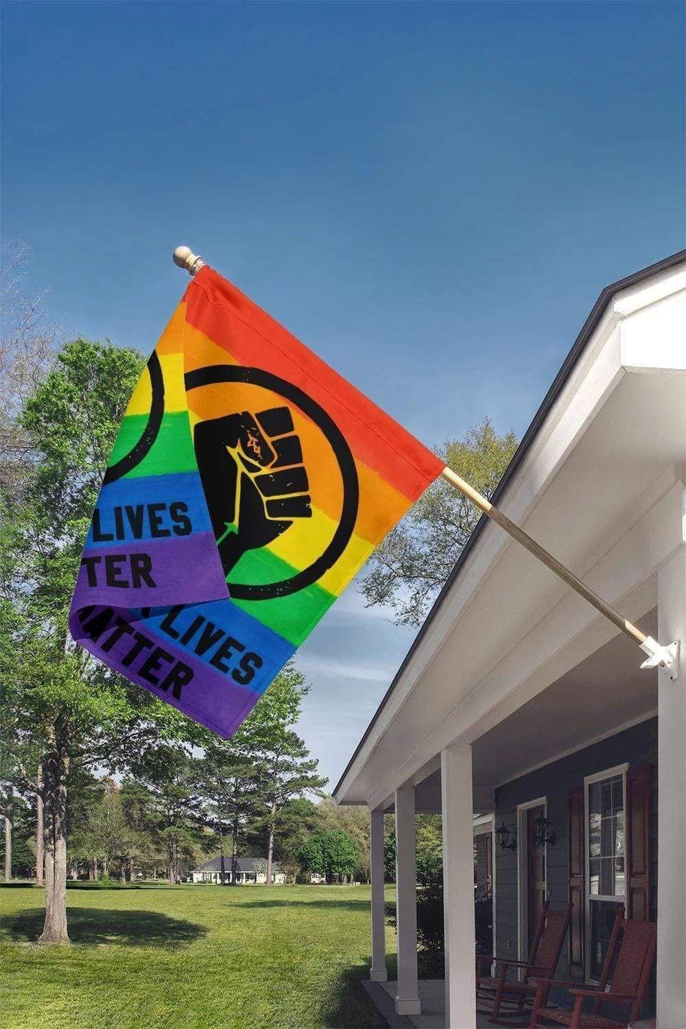 (Big Sale) LGBT Pride Black Lives Matter Flag