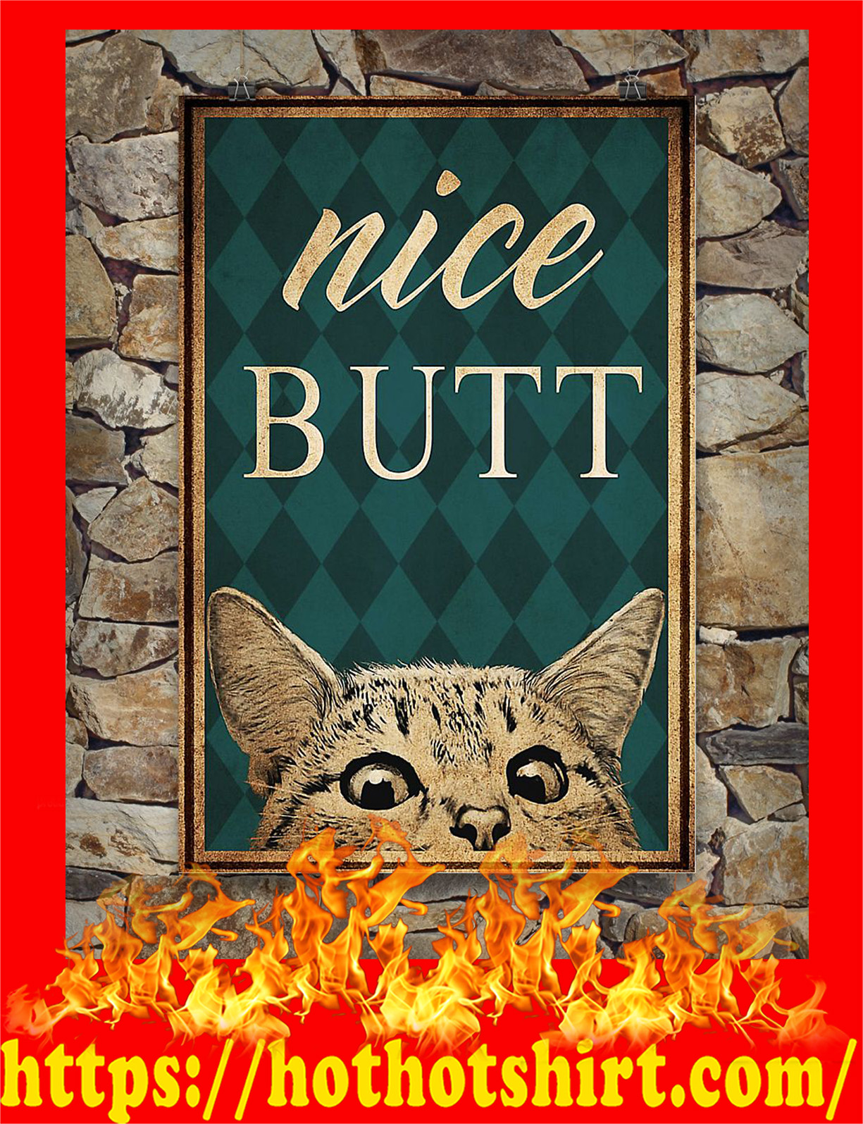 Vintage Cat Nice Butt Poster