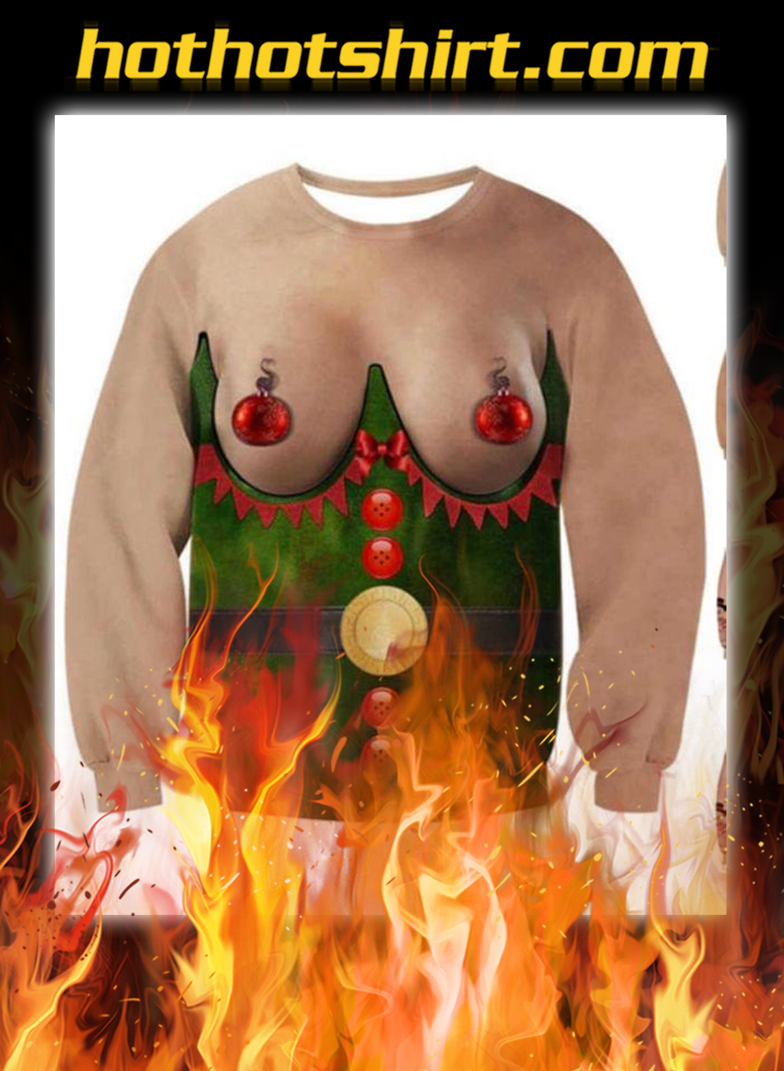 Women boobs ugly christmas sweater