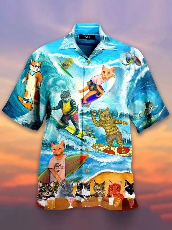 Party Cats Surf Hawaiian Shirt