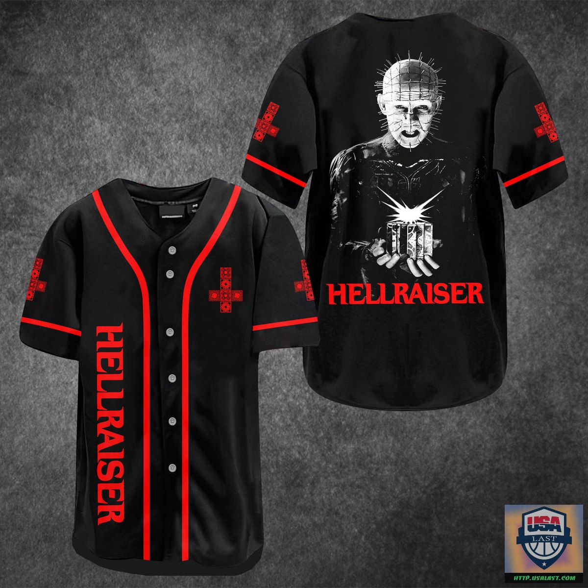 Good Quality Hellraiser Red Piping Baseball Jersey
