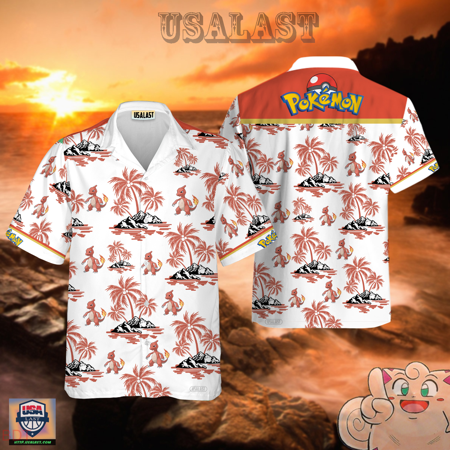 Luxurious Charmeleon Pokemon Hawaiian Shirt