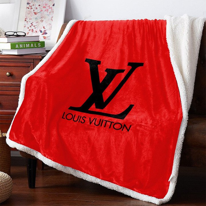 Hot Trend Louis Vuitton Red 3D Limited Edition Fleece Blanket 30