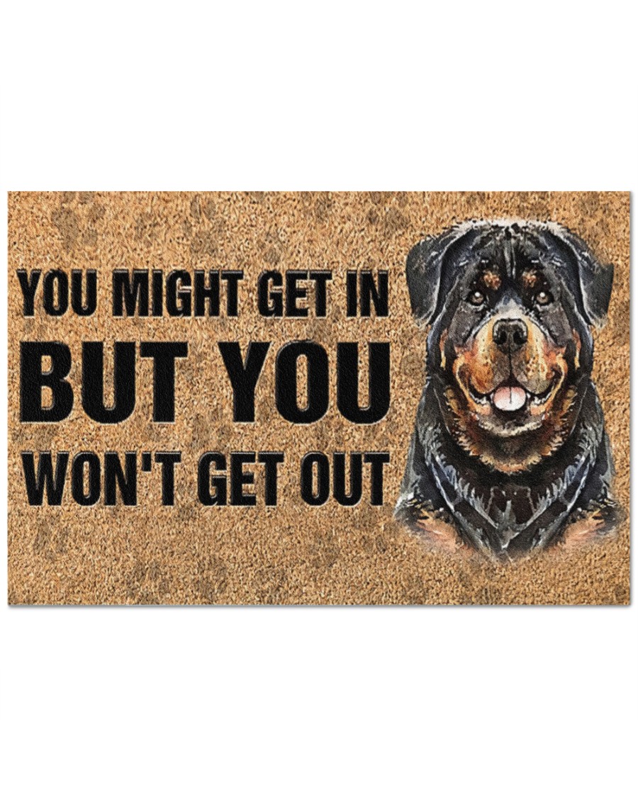 Warning property is protected by an attack rottweiler doormat