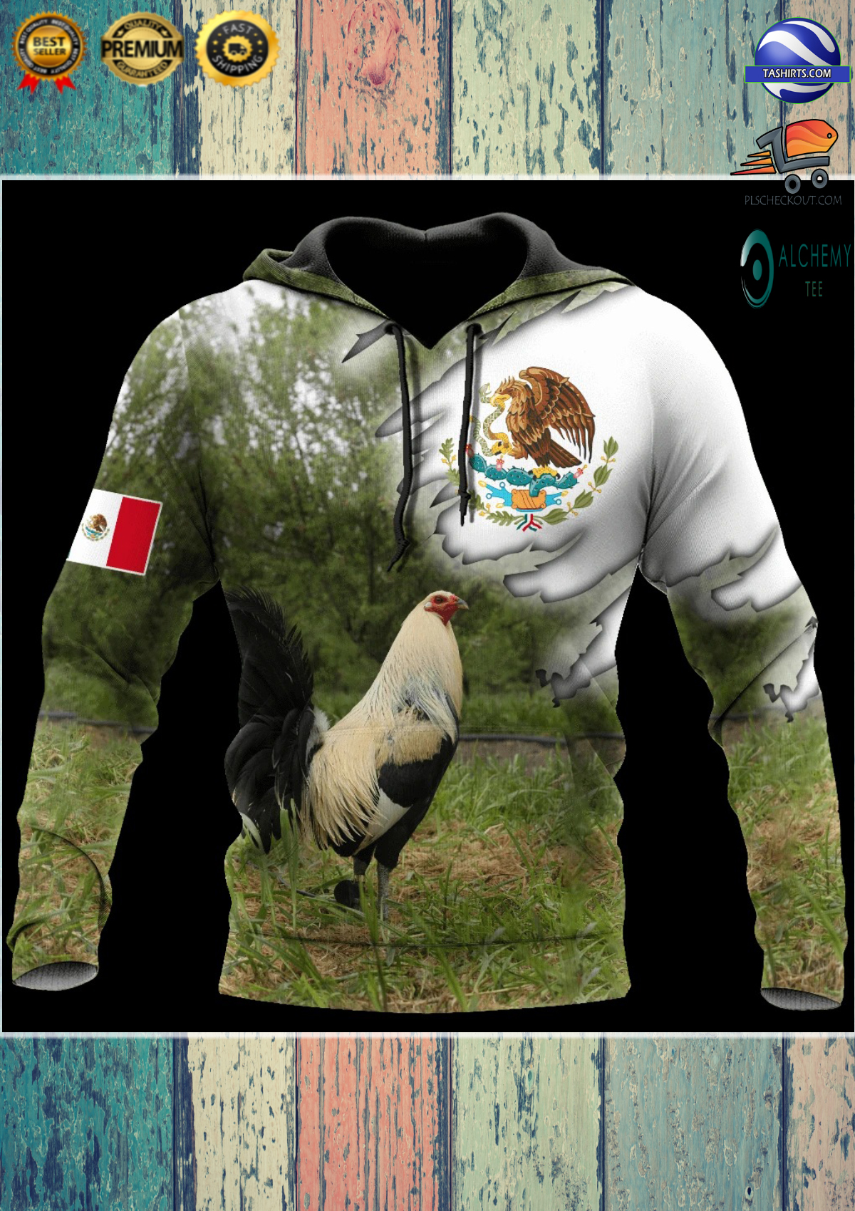 Mexican rooster 3D full printed hoodie and shirts