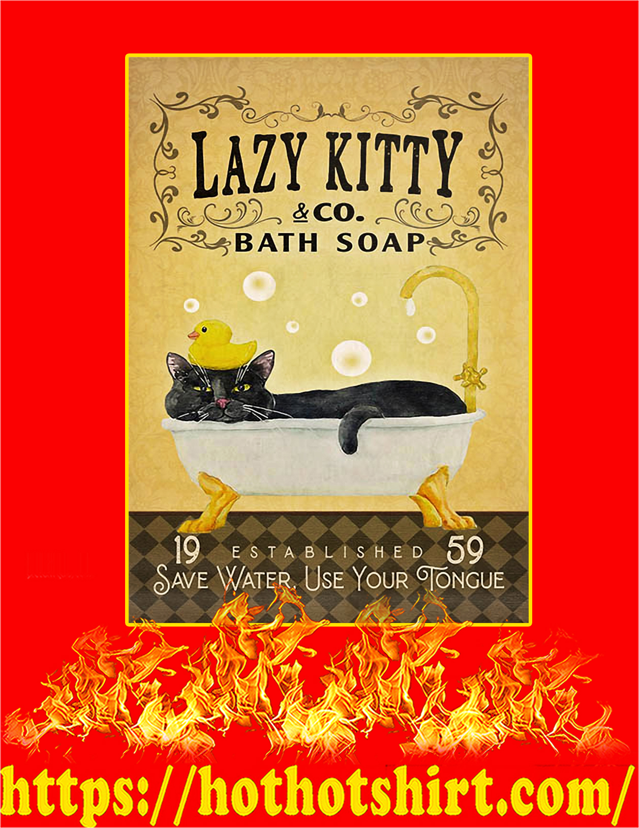 Bath soap company lazy kitty poster