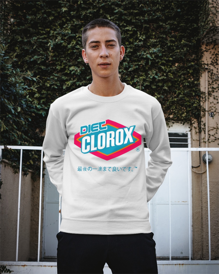 Diet clorox crewneck sweatshirt, hooded sweatshirt and shirt