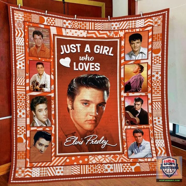 Luxurious Just A Girl Who Loves Elvis Presley Red Version Quilt Blanket