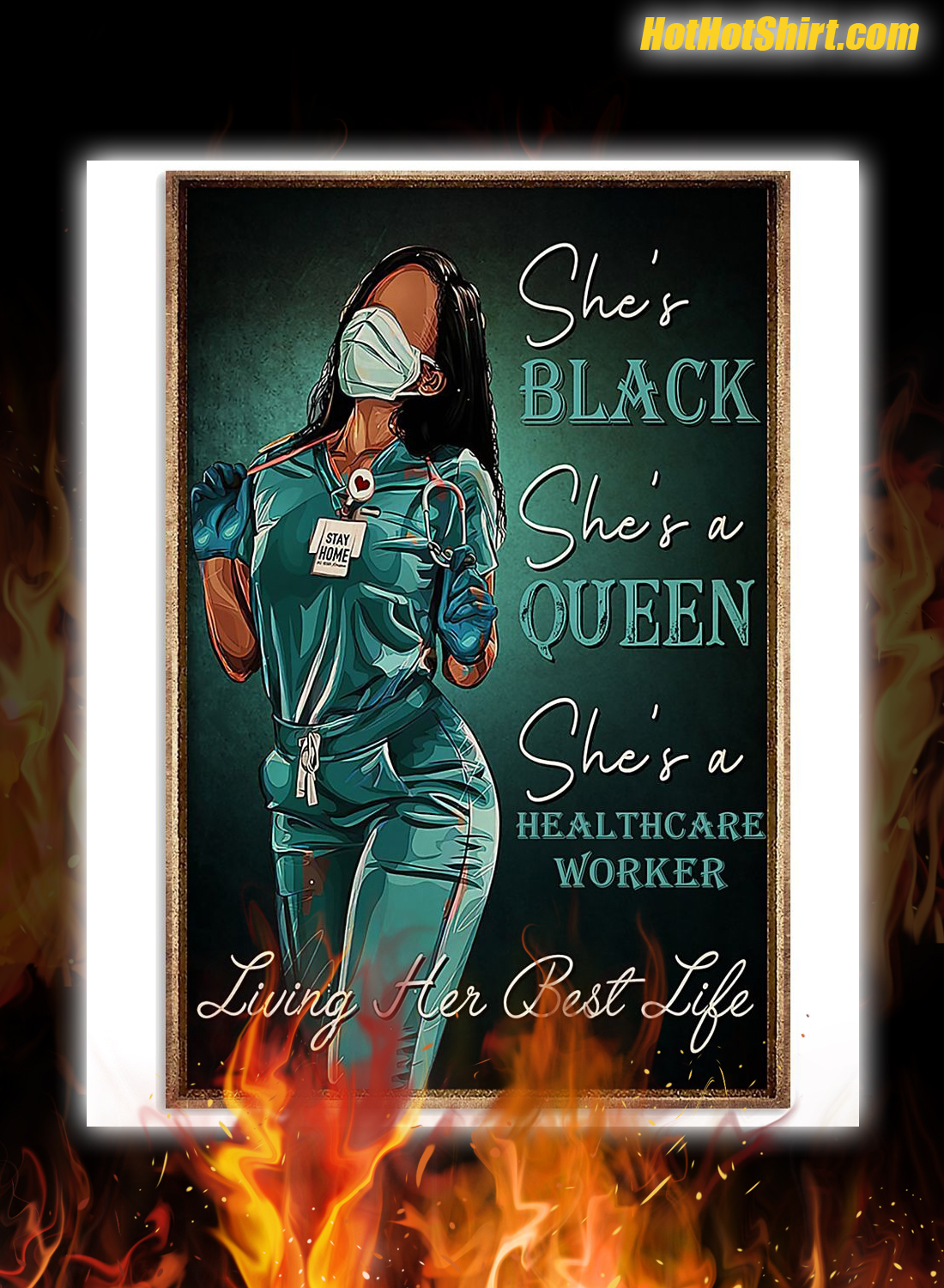 She's Black She's Queen She's A Healthcare Poster