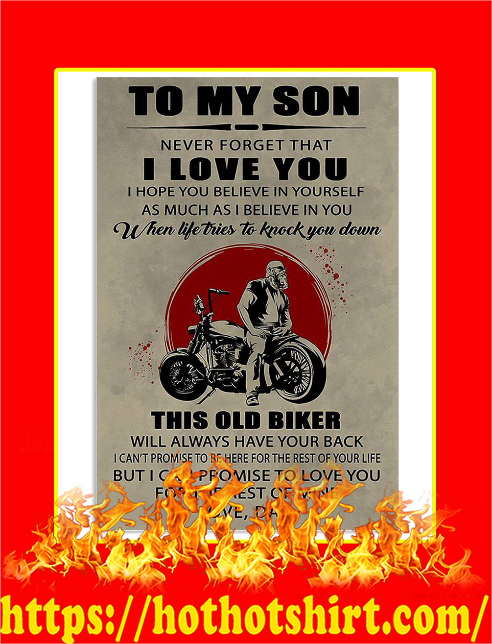 To My Son Old Biker Dad Poster